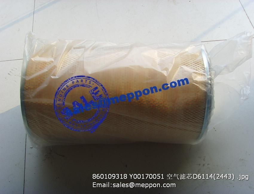 860109318 Y00170051 XCMG AIR FILTER D6114 K2443 XS222J