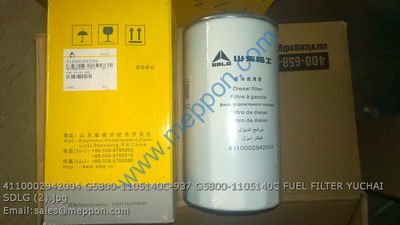 4110002942004 G5800-1105140C-937 G5800-1105140C FUEL FILTER YUCHAI SDLG