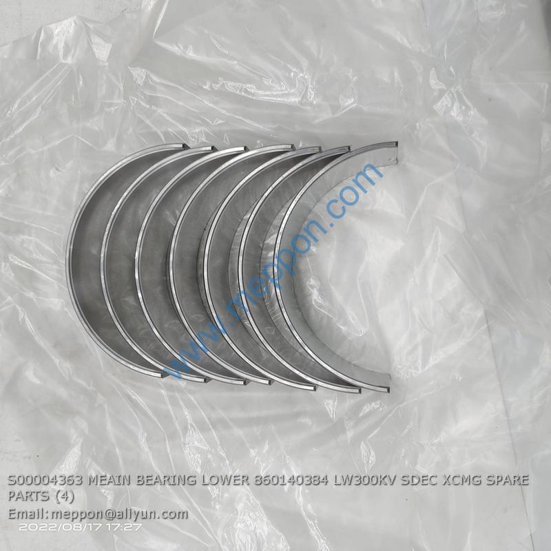 S00004363 MEAIN BEARING LOWER 860140384 LW300KV SDEC XCMG SPARE PARTS