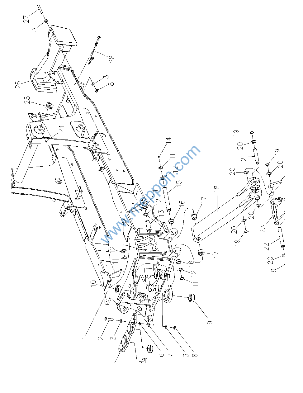 ちゃむページ SINOMACH CHANGLIN WZ30-25C backhoe loader parts catalog 2012